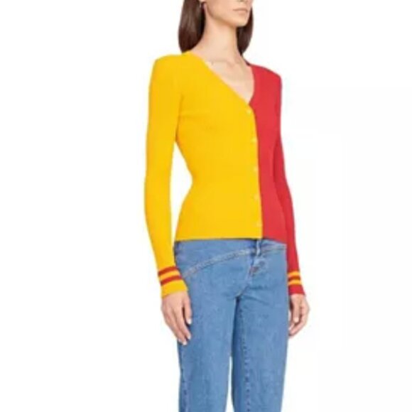 Kansas City Chiefs STAUD Women's Cargo Sweater - Gold/Red SZ M - Picture 4 of 13